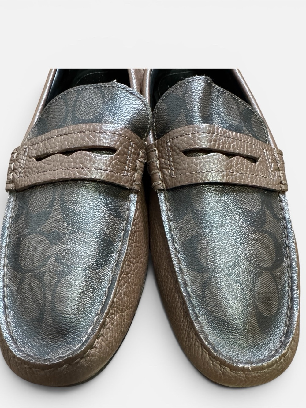 Coach Mott Men’s Penny Driver Loafers in a brown signature logo canvas Sz. 12 - Picture 3 of 11